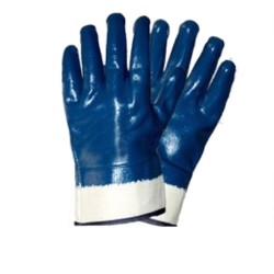 Blue Nitrile Canvas Cuff Glove