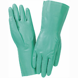 Nitrile Green Flock Lined 33cm