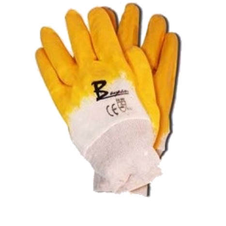 196 Nitrile Gloves - Bayaan Yellow Nitrile Knit Wrist glove size10 Yellow Nitrile Knit Wrist Glove